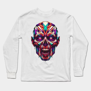 Geometric Zombie: Vibrant Polygonal Art Long Sleeve T-Shirt